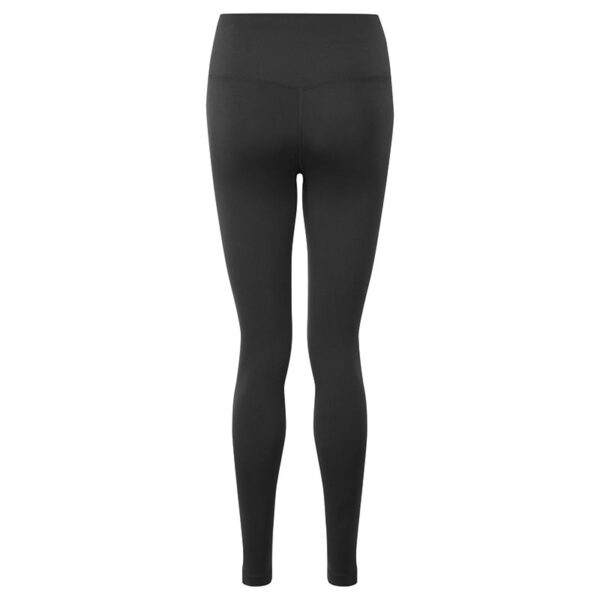 Black high-waisted sculpt leggings back view, smooth contour fit womenโs activewear.