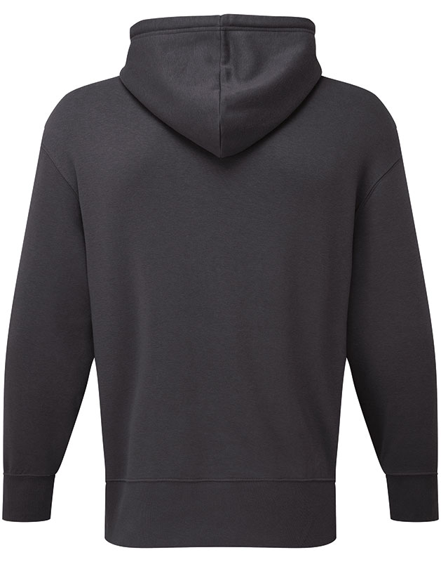 Unisex Titan oversized hoodie back view in charcoal