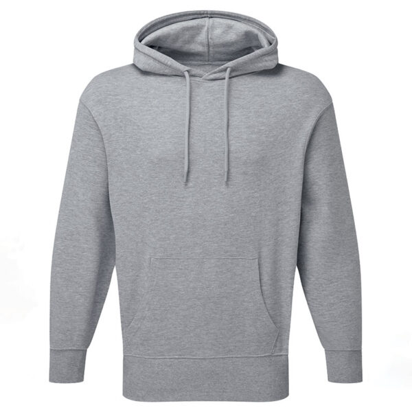 Unisex Titan oversized hoodie front view in heather grey