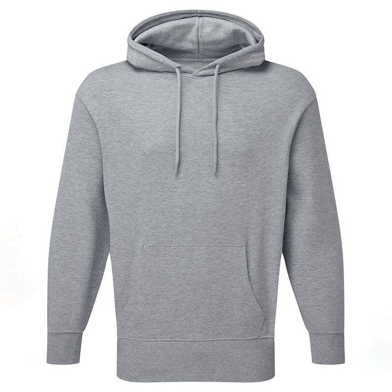 Unisex Titan oversized hoodie front view in heather grey