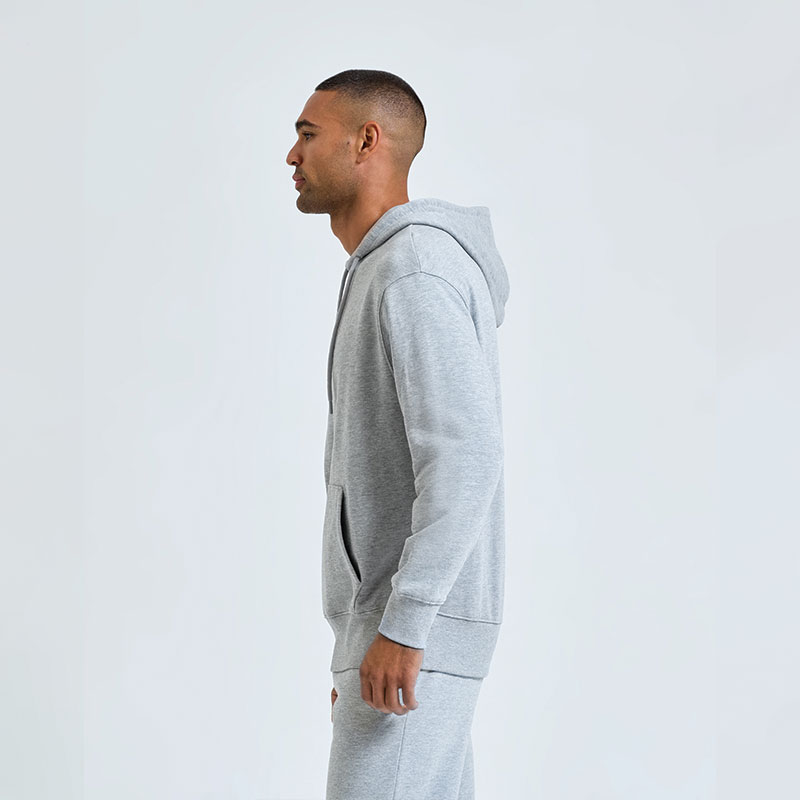 Unisex Titan oversized hoodie Side View in heather grey